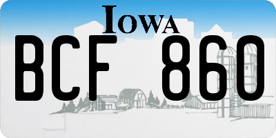 IA license plate BCF860