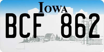 IA license plate BCF862