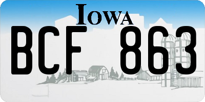 IA license plate BCF863