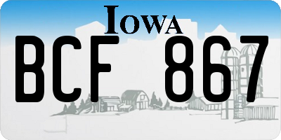 IA license plate BCF867