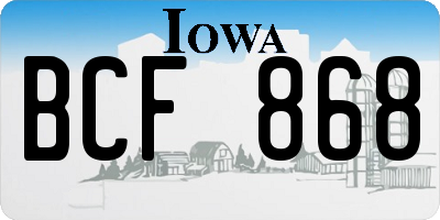 IA license plate BCF868