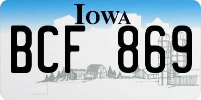 IA license plate BCF869