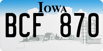 IA license plate BCF870