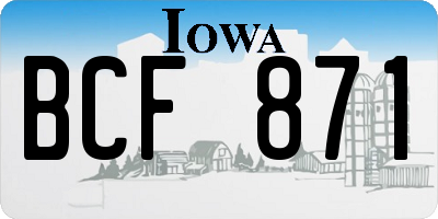 IA license plate BCF871
