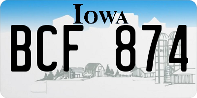 IA license plate BCF874