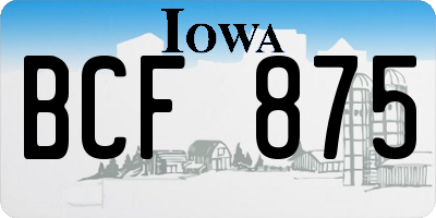 IA license plate BCF875