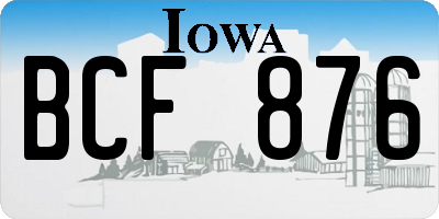 IA license plate BCF876