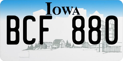 IA license plate BCF880