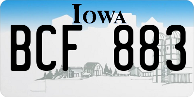 IA license plate BCF883