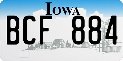 IA license plate BCF884