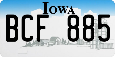 IA license plate BCF885
