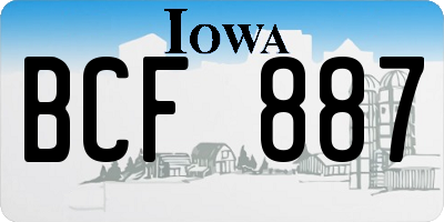 IA license plate BCF887