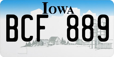 IA license plate BCF889