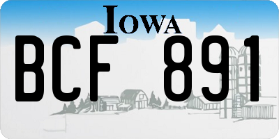 IA license plate BCF891