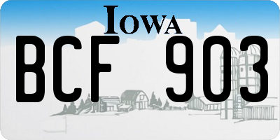 IA license plate BCF903