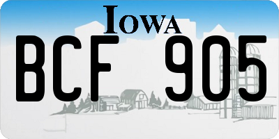 IA license plate BCF905