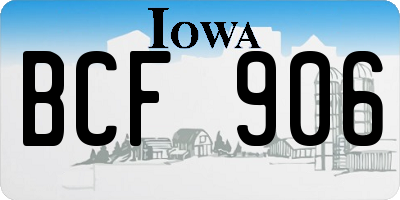 IA license plate BCF906