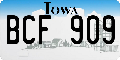 IA license plate BCF909