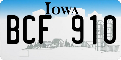 IA license plate BCF910