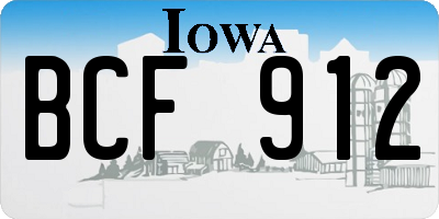 IA license plate BCF912