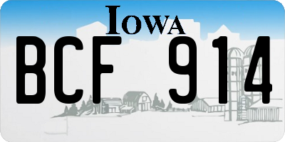 IA license plate BCF914