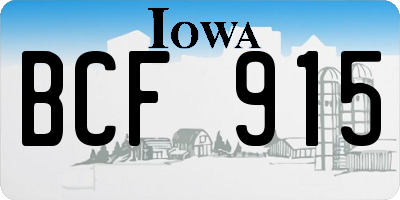 IA license plate BCF915