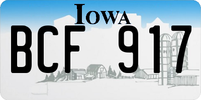 IA license plate BCF917