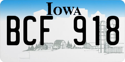 IA license plate BCF918