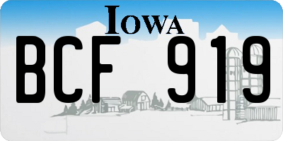 IA license plate BCF919