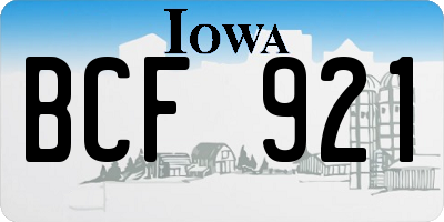 IA license plate BCF921