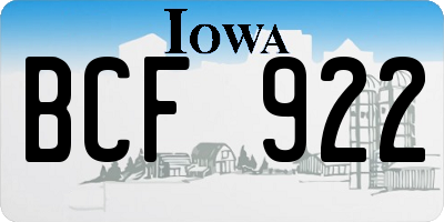 IA license plate BCF922