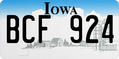 IA license plate BCF924
