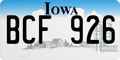 IA license plate BCF926