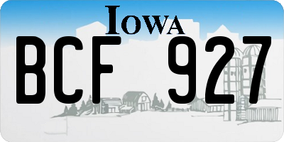 IA license plate BCF927