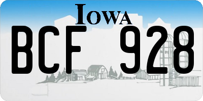 IA license plate BCF928