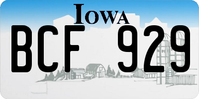 IA license plate BCF929