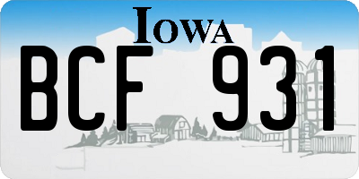 IA license plate BCF931