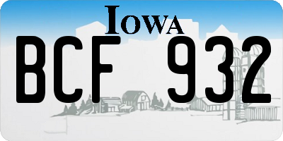 IA license plate BCF932