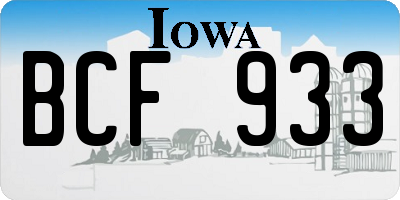 IA license plate BCF933