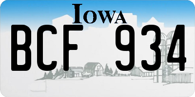 IA license plate BCF934