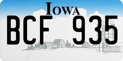 IA license plate BCF935