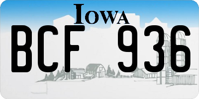 IA license plate BCF936