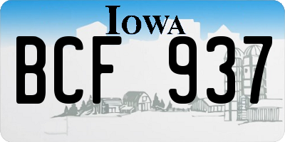 IA license plate BCF937