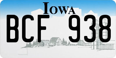 IA license plate BCF938