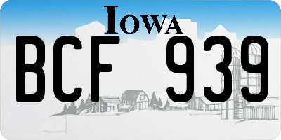 IA license plate BCF939