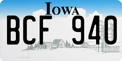 IA license plate BCF940