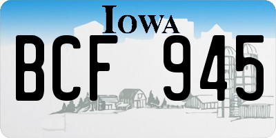 IA license plate BCF945