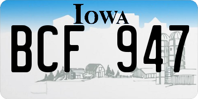 IA license plate BCF947