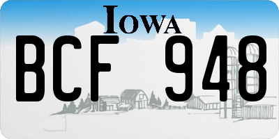 IA license plate BCF948