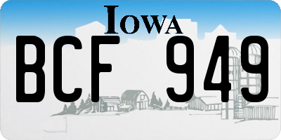IA license plate BCF949